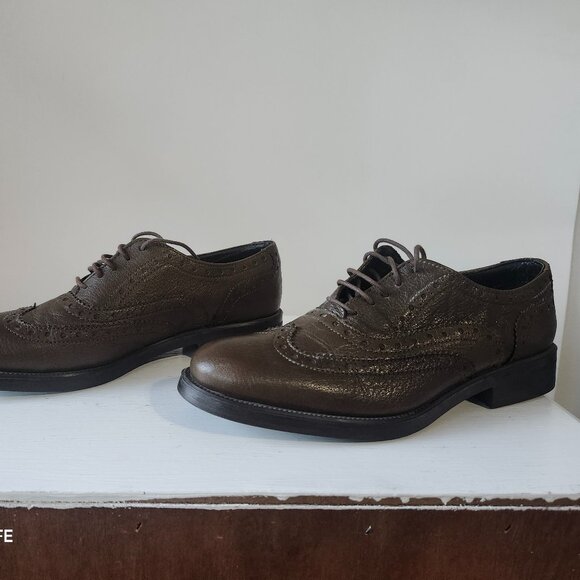 Boemos Made in Italy Leather Wingtip Brogue Oxford Shoes Men's Size 10 - Picture 5 of 9